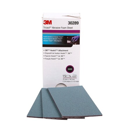 3M Foam Abrasive 5000 Sheet 443SA, 30289, 2-3/4 in x 5 1/2 in, 15 PK 30289